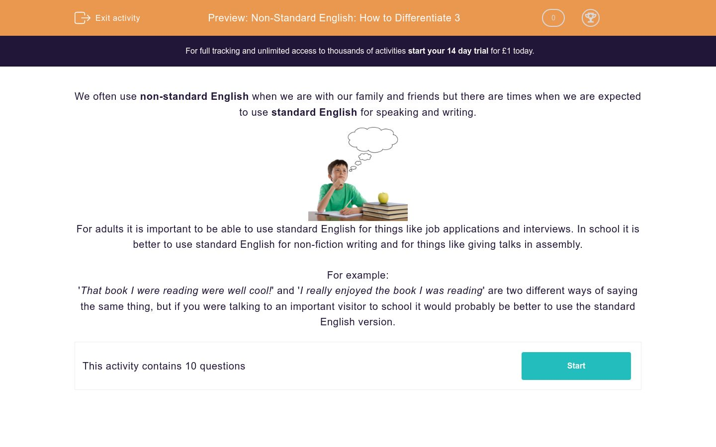 Non Standard English How To Differentiate 3 Worksheet EdPlace