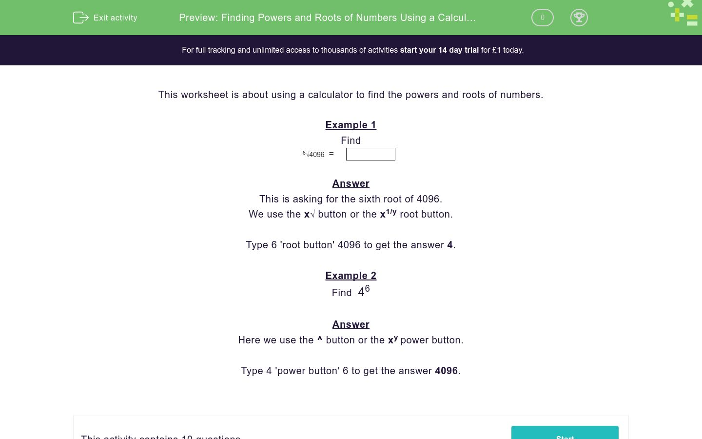 finding-powers-and-roots-of-numbers-using-a-calculator-worksheet-edplace