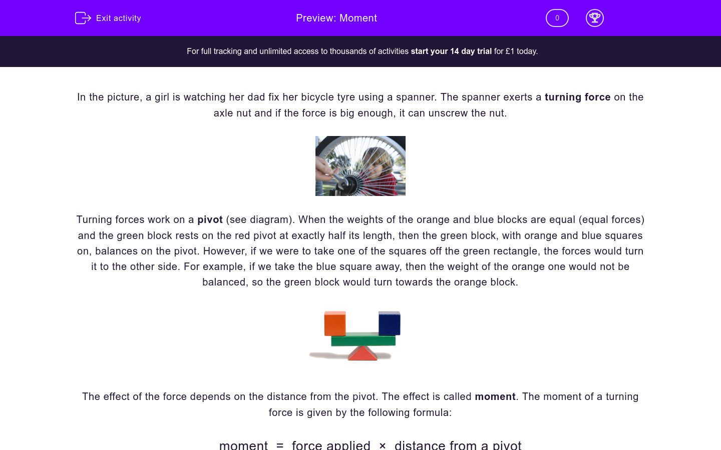 Moment Worksheet