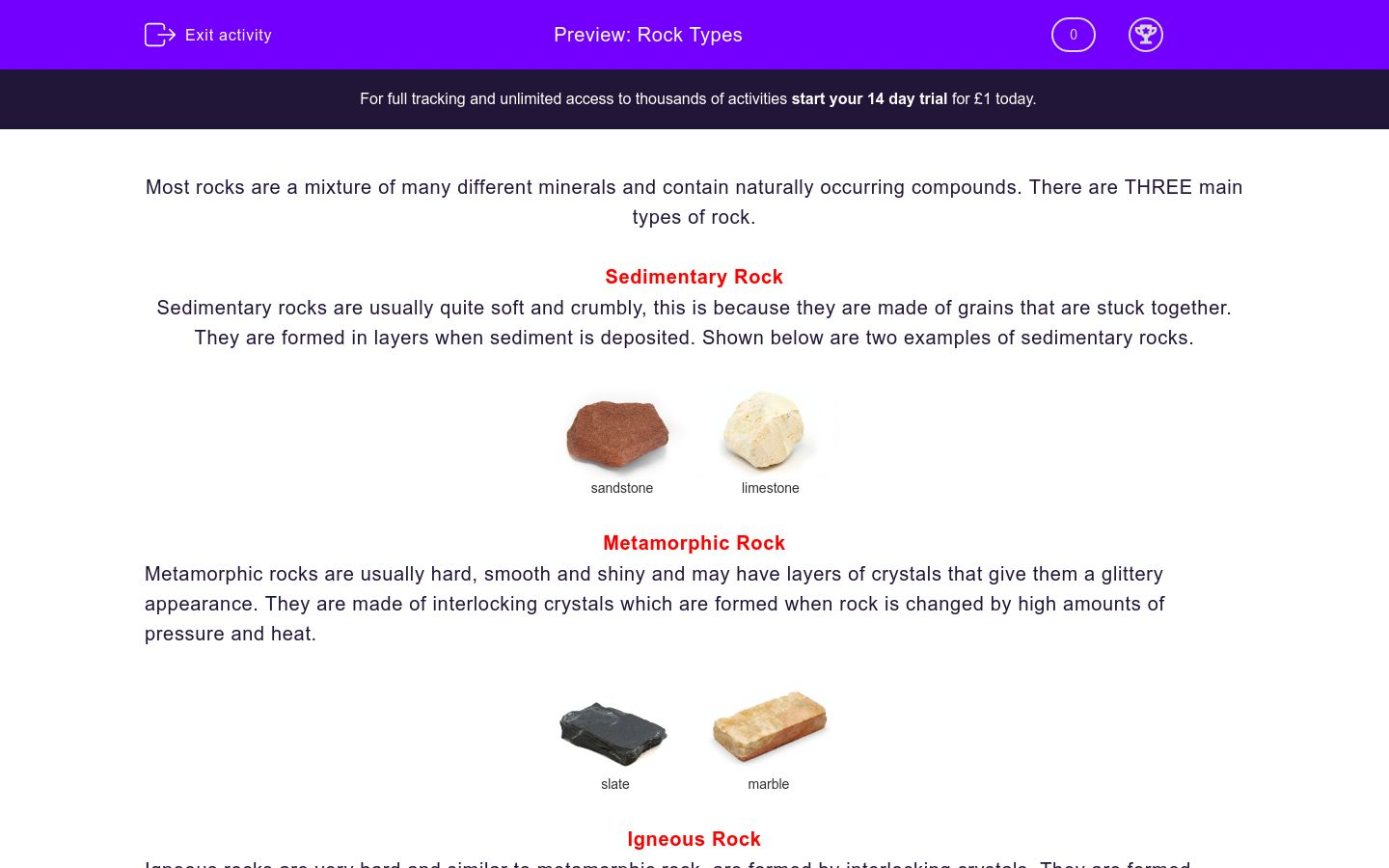 Rock Types Worksheet - EdPlace With Types Of Rock Worksheet