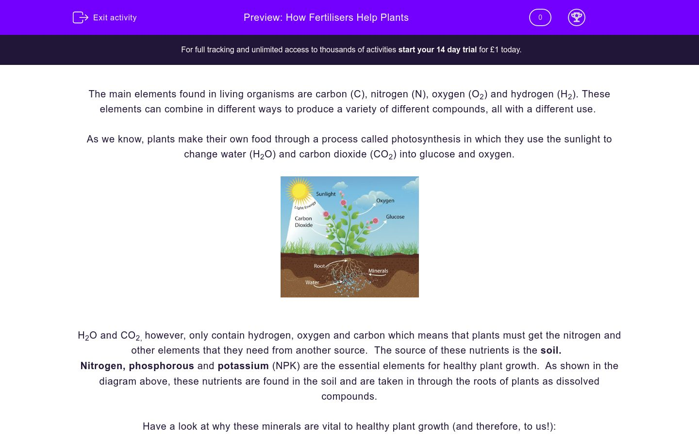 how fertilisers help plants worksheet - edplace