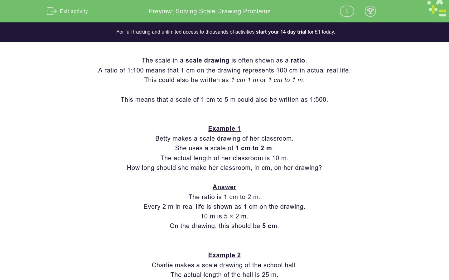 Solving Scale Drawing Problems Worksheet - EdPlace