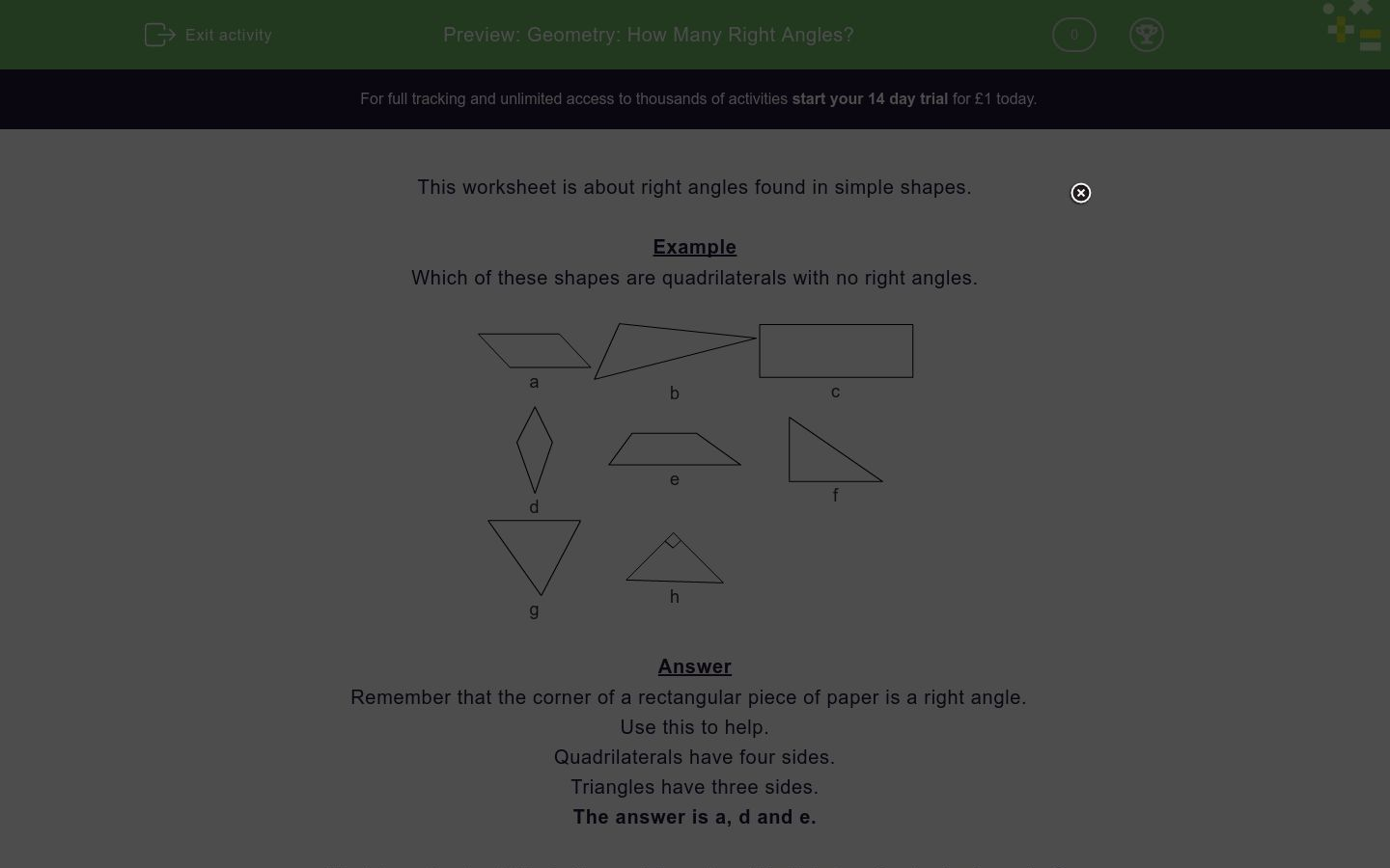 Geometry: How Many Right Angles? Worksheet - EdPlace