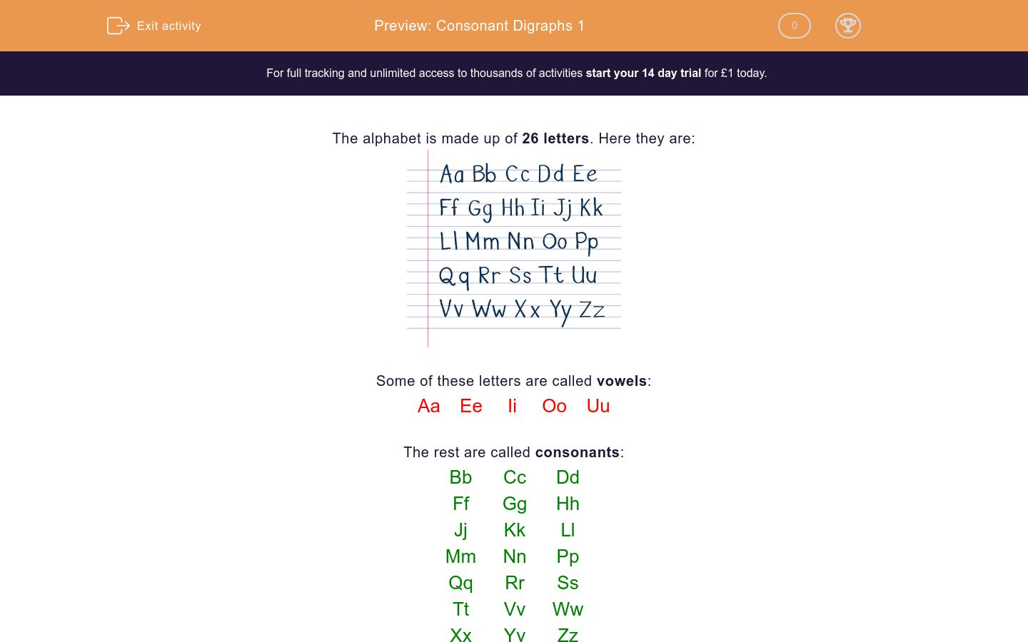 Consonant Digraphs 1 Worksheet - EdPlace