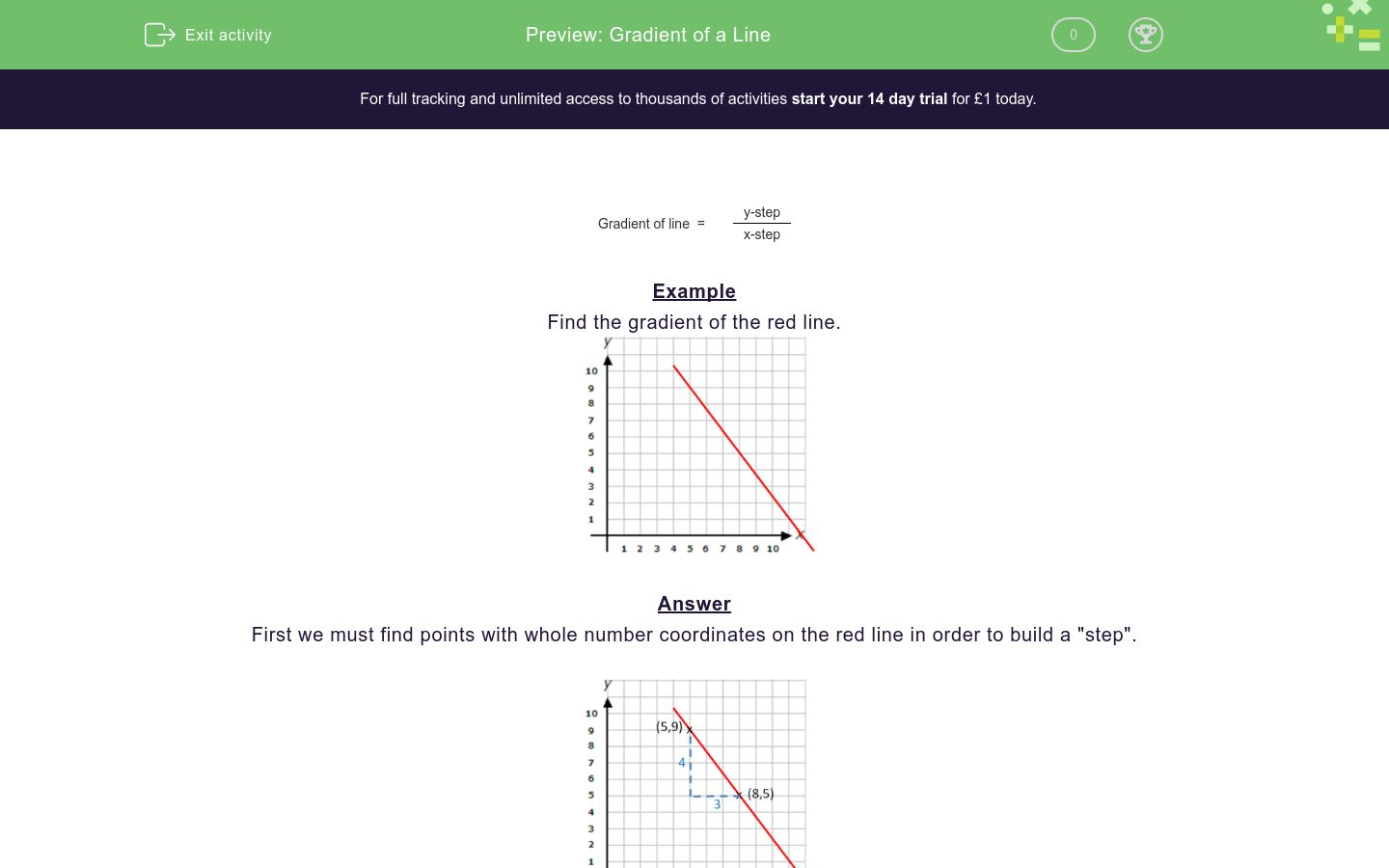 Worksheets Slope Of A Line Worksheet gradient of a line worksheet edplace worksheet