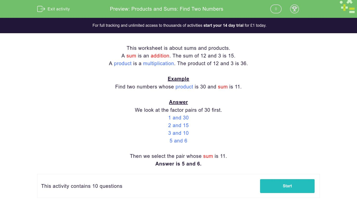 products-and-sums-find-two-numbers-worksheet-edplace