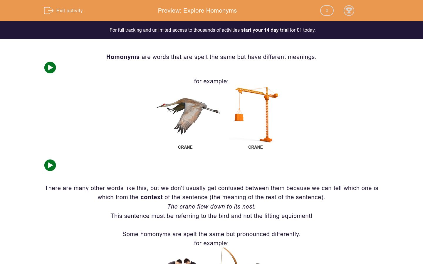 Explore Homonyms Worksheet - EdPlace