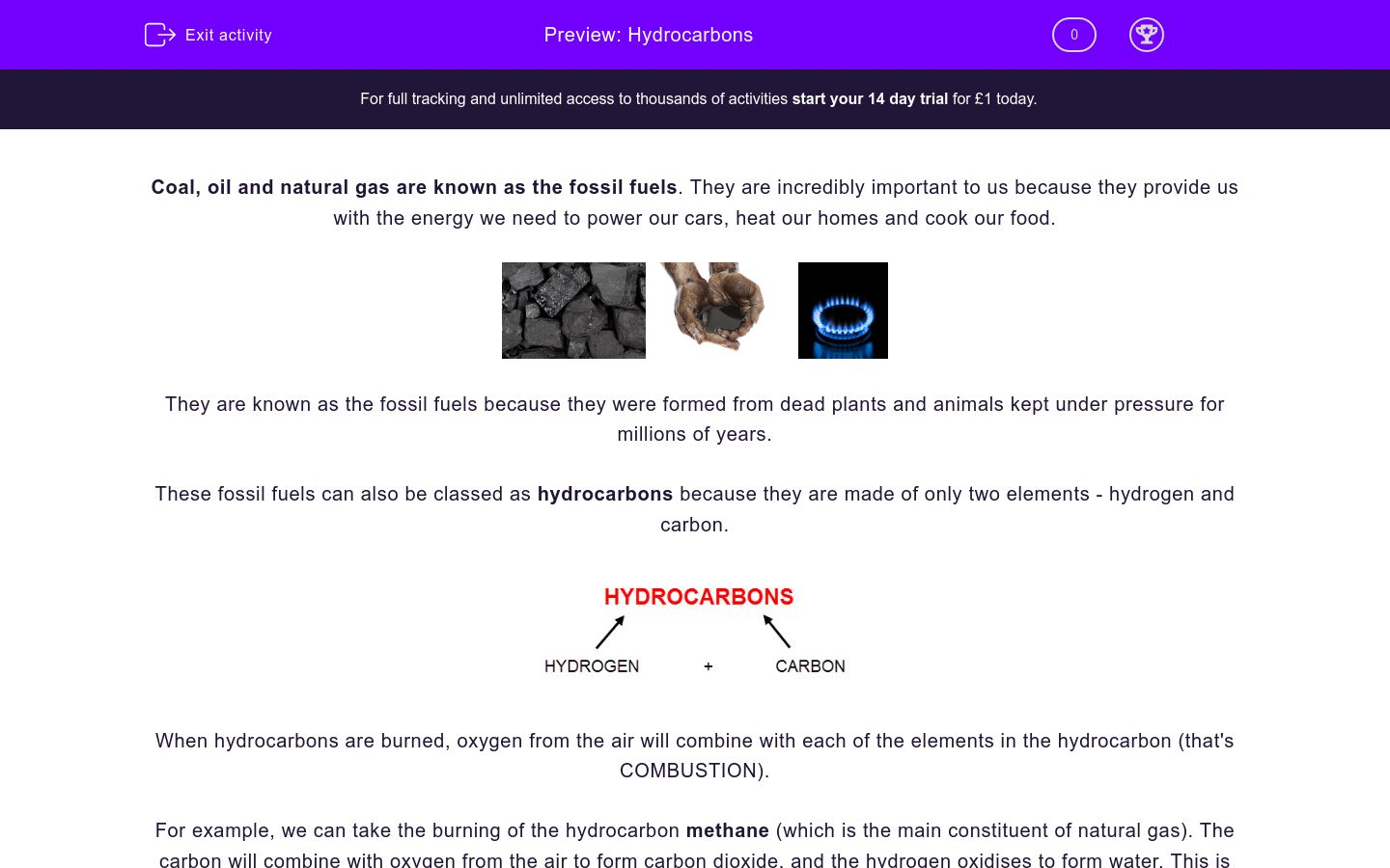 Hydrocarbons Worksheet Edplace