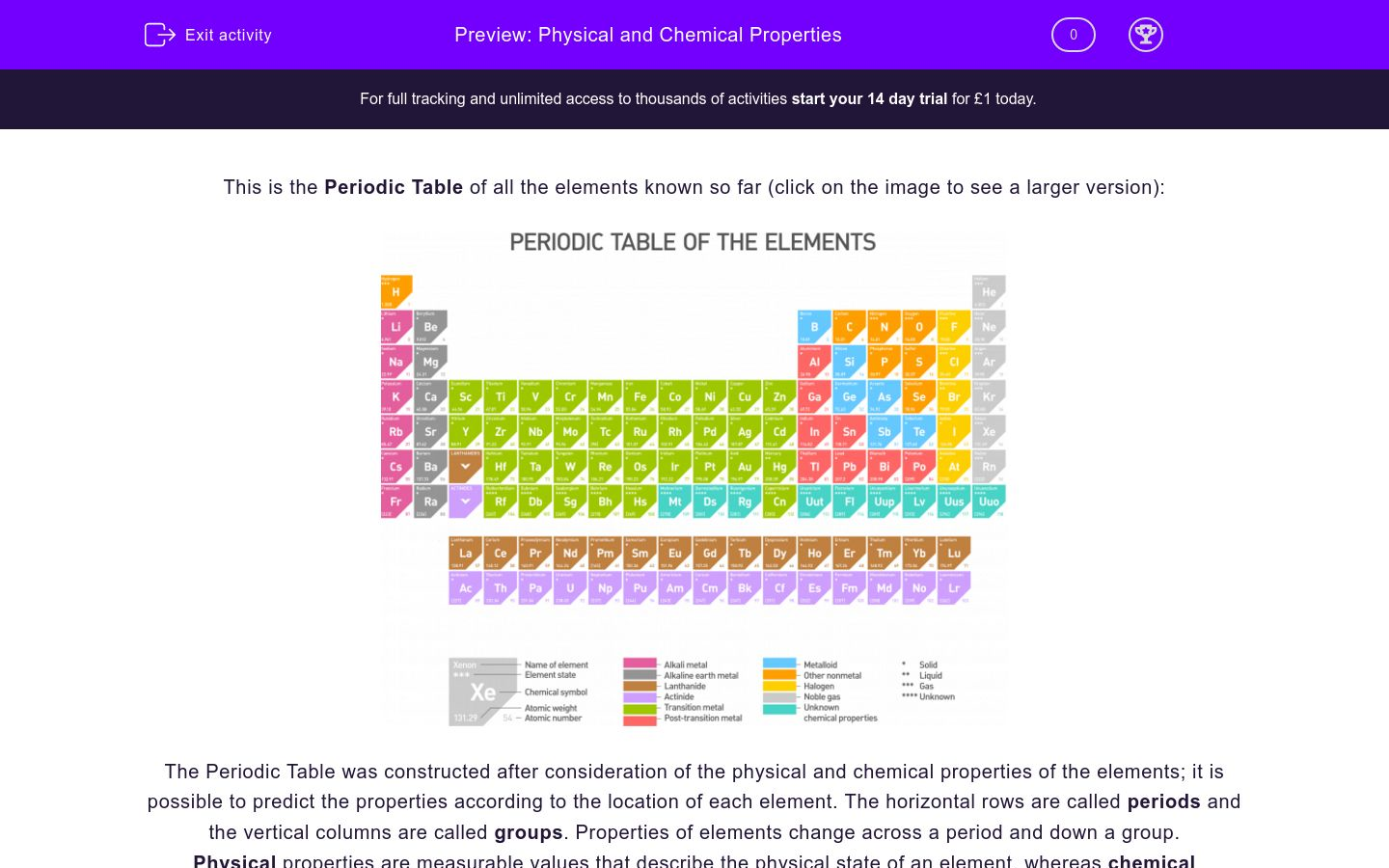 Physical Chemical Properties Worksheet