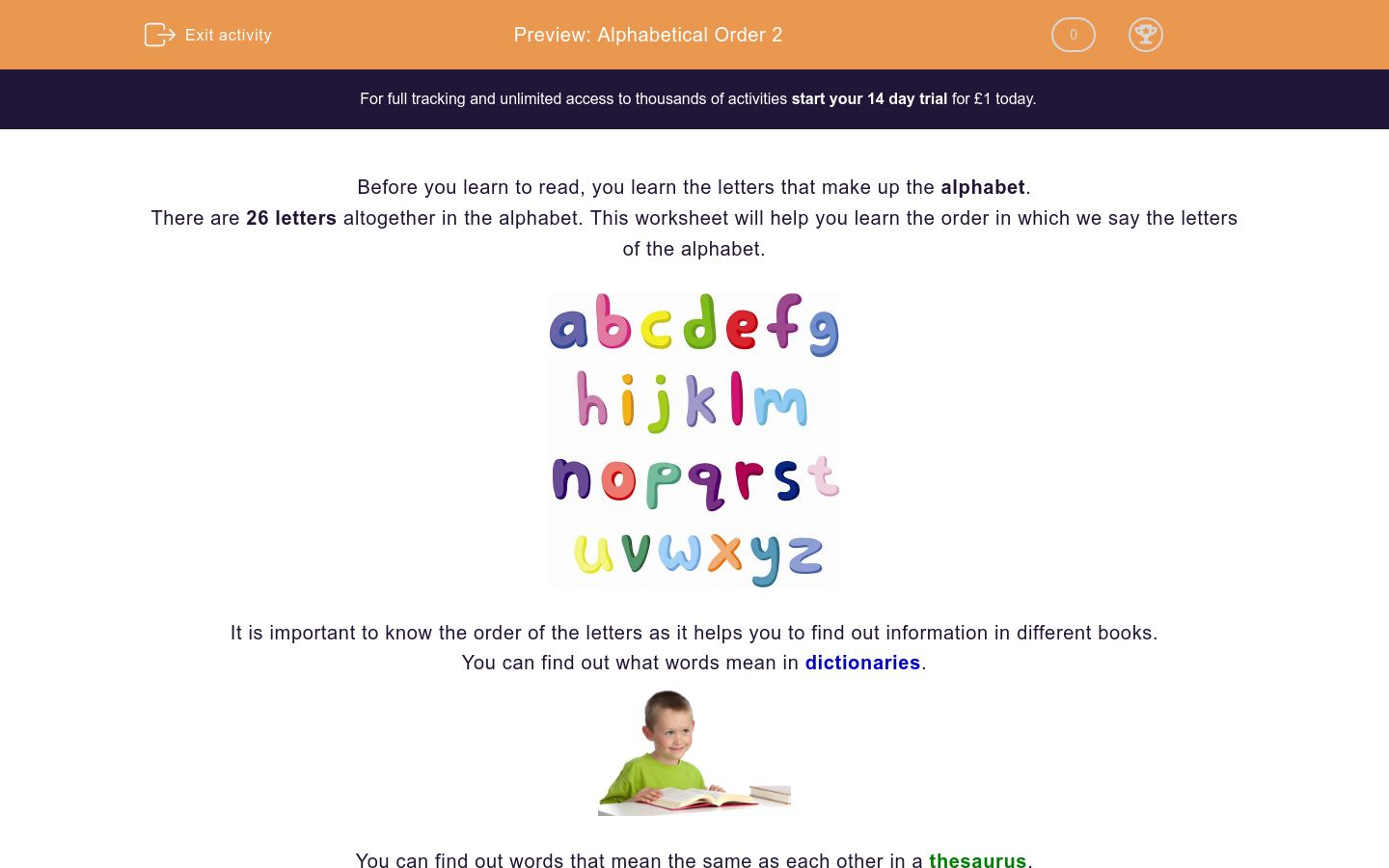 Alphabetical Order 2 Worksheet - EdPlace