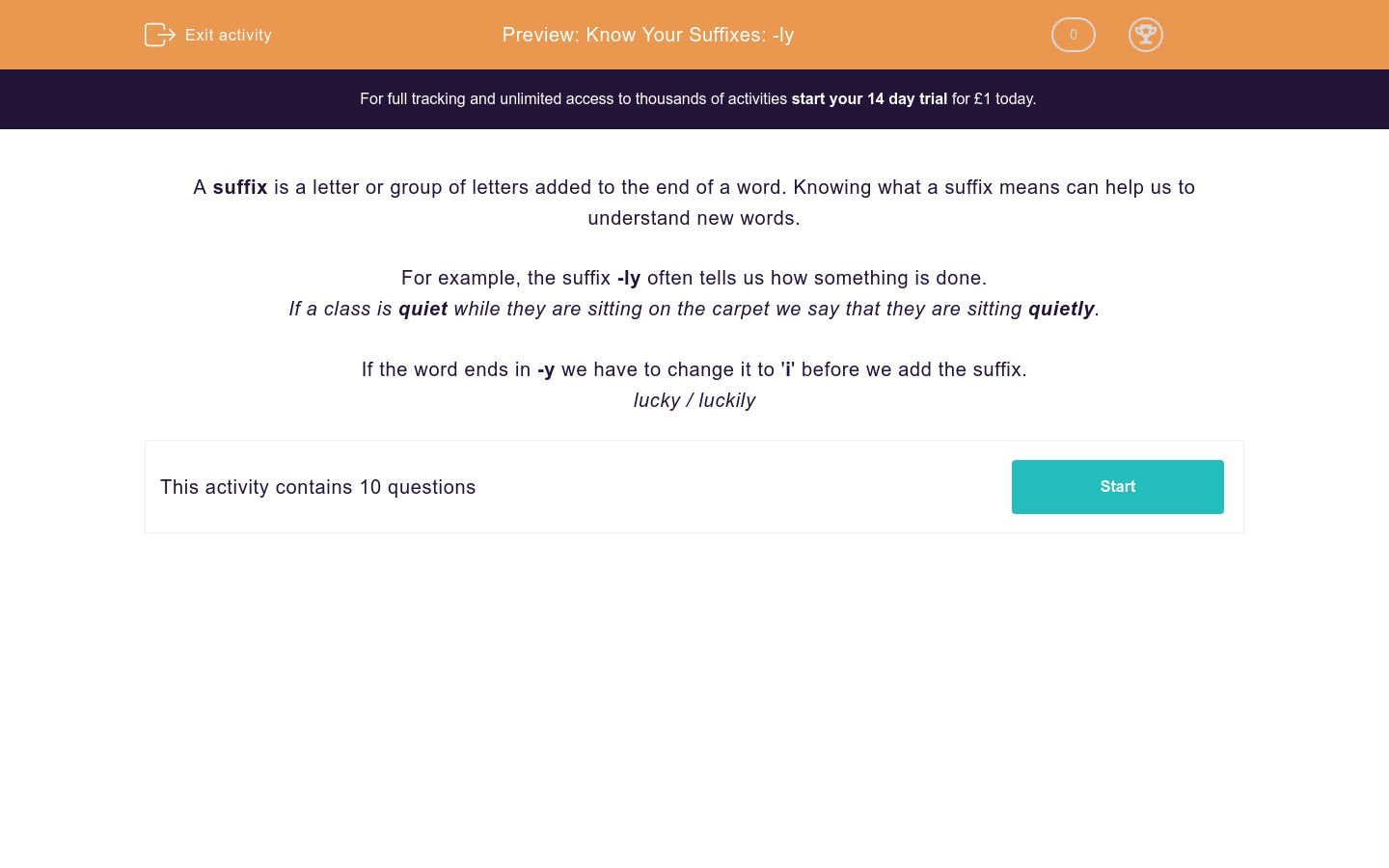 Know Your Suffixes: -ly Worksheet - EdPlace