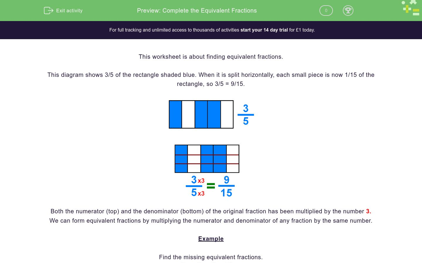 Missing Numerator And Denominator Worksheet