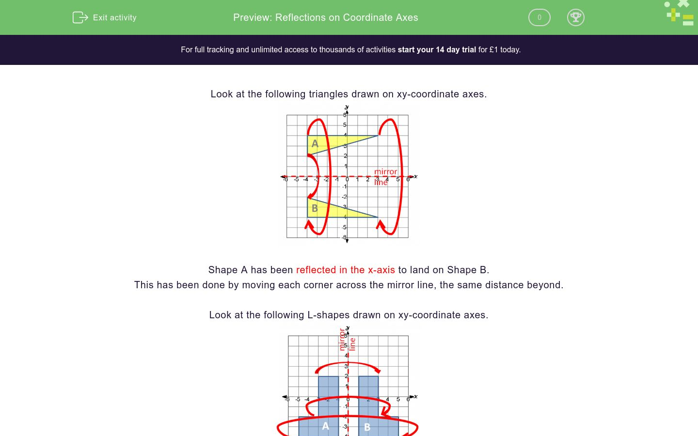 Worksheets Reflections Worksheet reflections on coordinate axes worksheet edplace axes