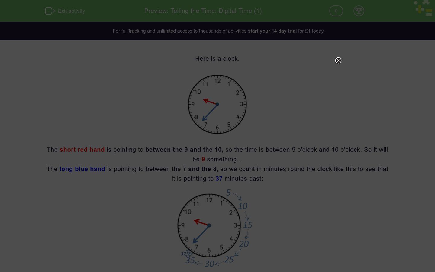 telling the time digital time 1 worksheet edplace
