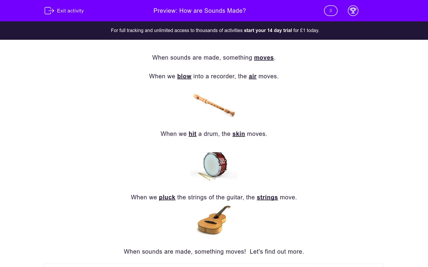 How are Sounds Made? Worksheet - EdPlace