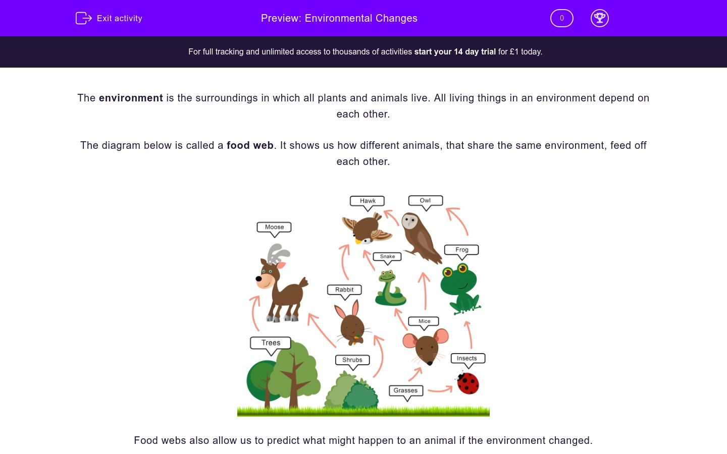 Environmental Changes Worksheet EdPlace