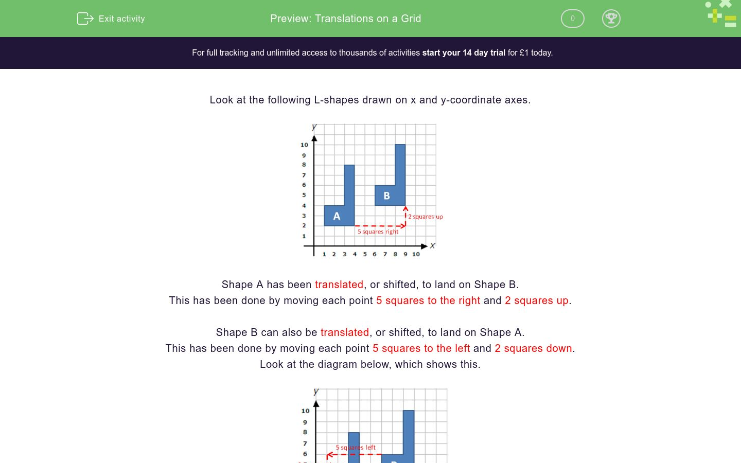 Worksheets Translations Worksheet translations on a grid worksheet edplace worksheet