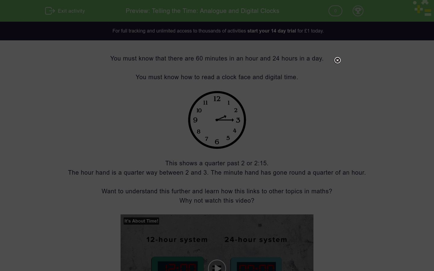 telling the time analogue and digital clocks worksheet edplace