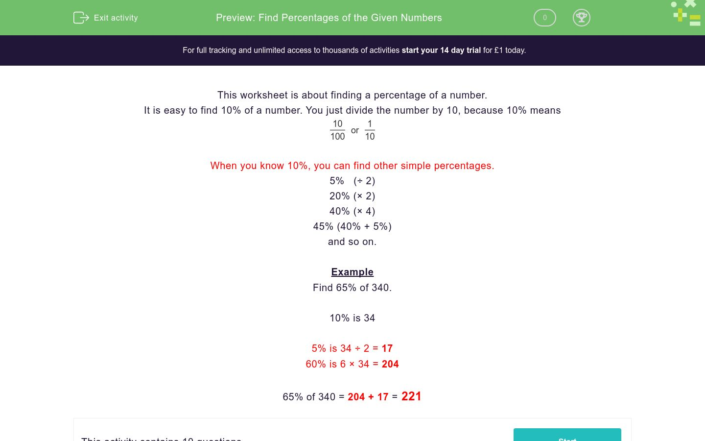 find-percentages-of-the-given-numbers-worksheet-edplace