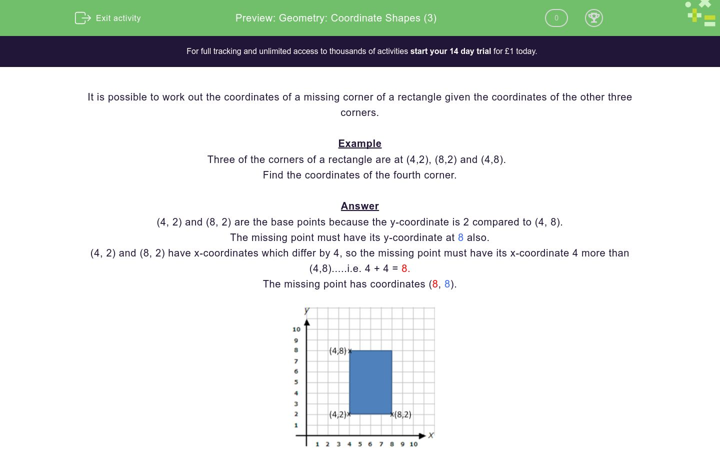 geometry coordinate shapes 3 worksheet edplace