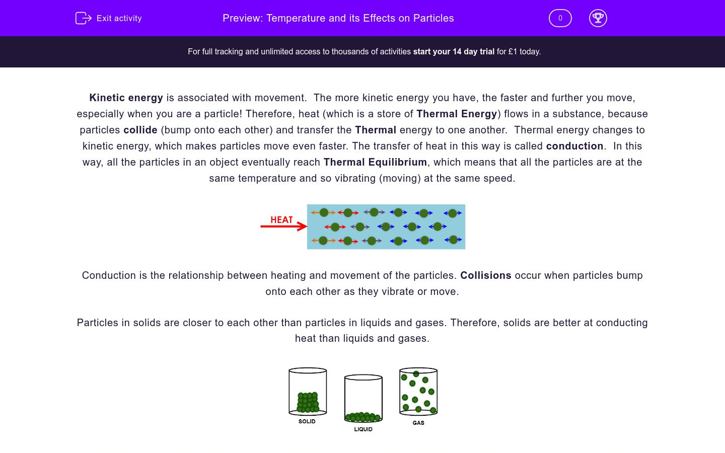 Temperature and its Effects on Particles Worksheet - EdPlace