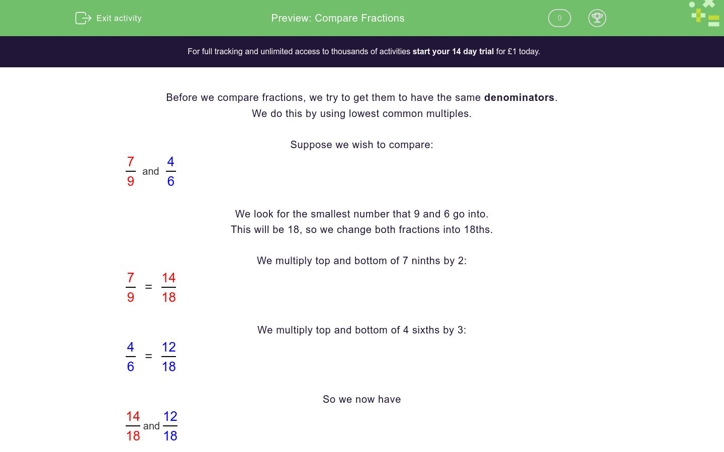 Compare Fractions Worksheet - EdPlace