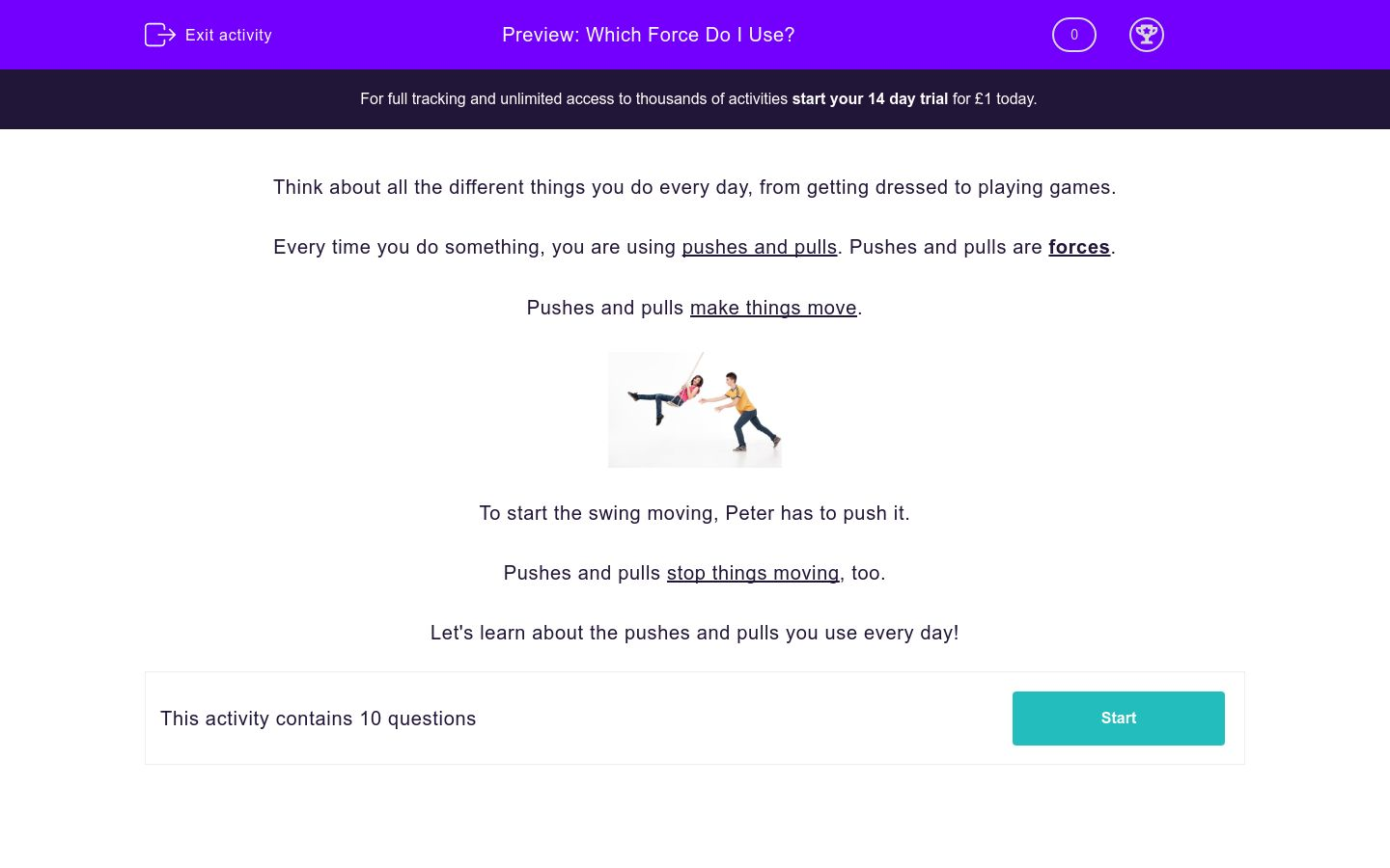 Which Force Do I Use? Worksheet - EdPlace