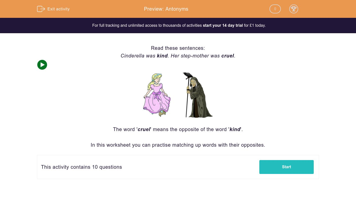 Antonyms Worksheet - EdPlace
