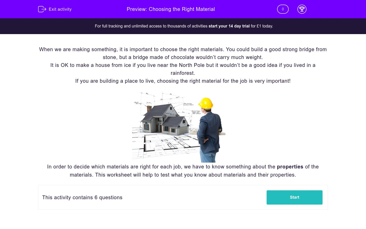 Choosing the Right Material Worksheet EdPlace