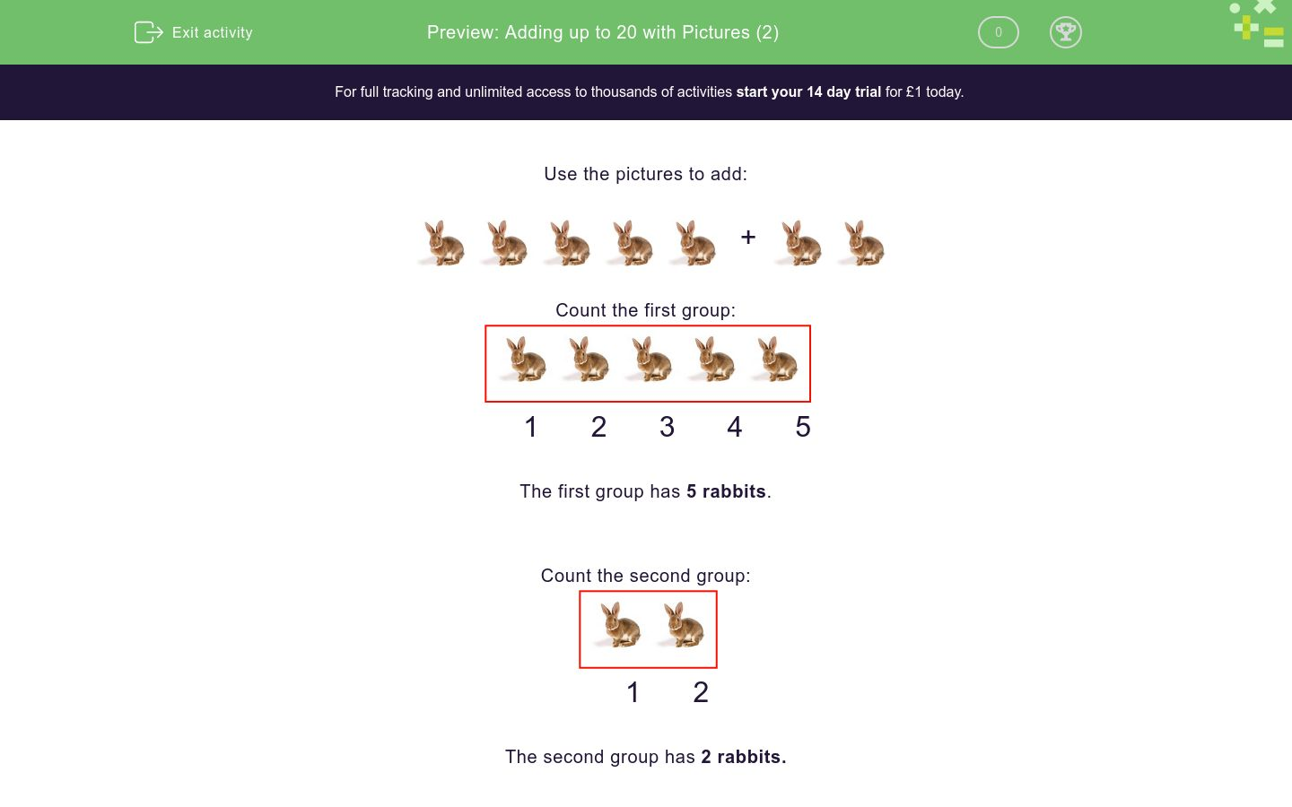 Adding up to 20 with Pictures (2) Worksheet - EdPlace