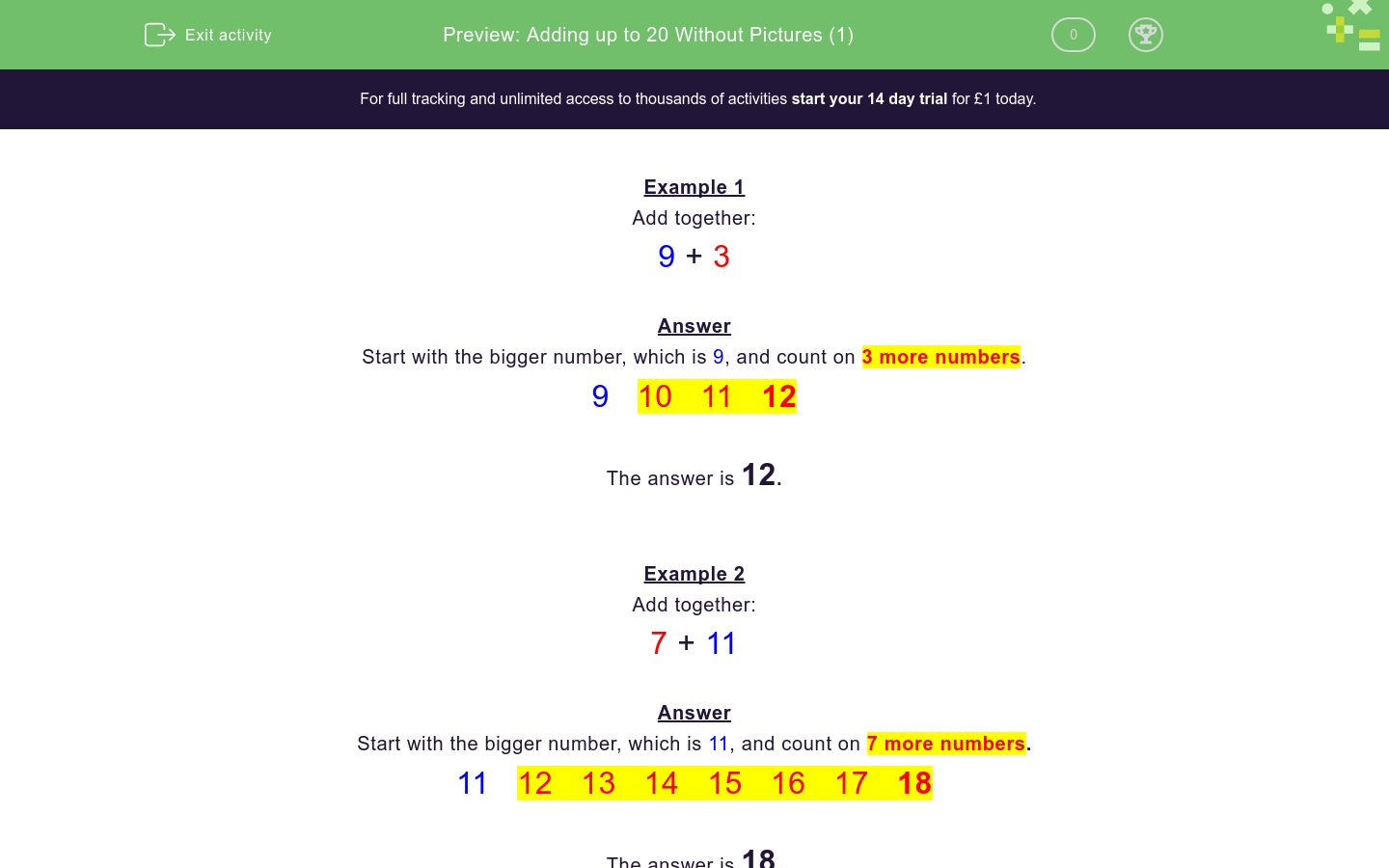 adding-up-to-20-without-pictures-1-worksheet-edplace