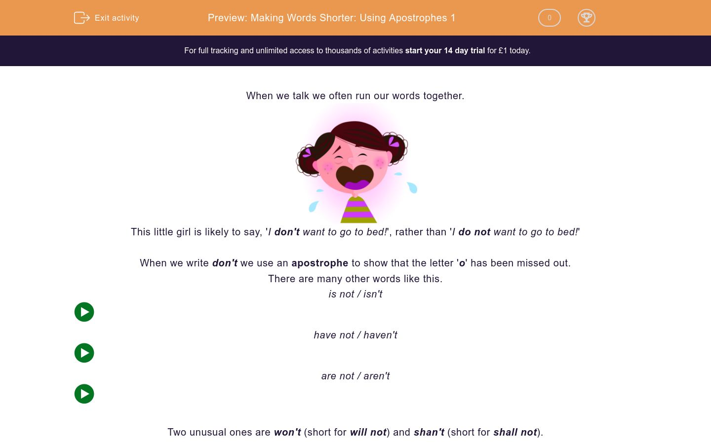Making Words Shorter Using Apostrophes 1 Worksheet EdPlace