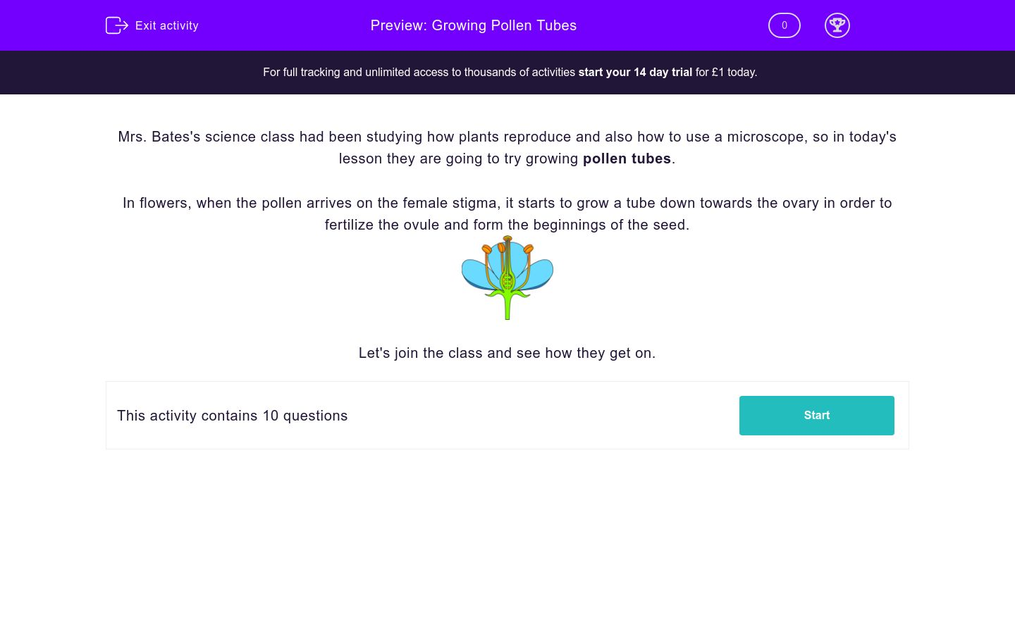 Growing Pollen Tubes Worksheet EdPlace
