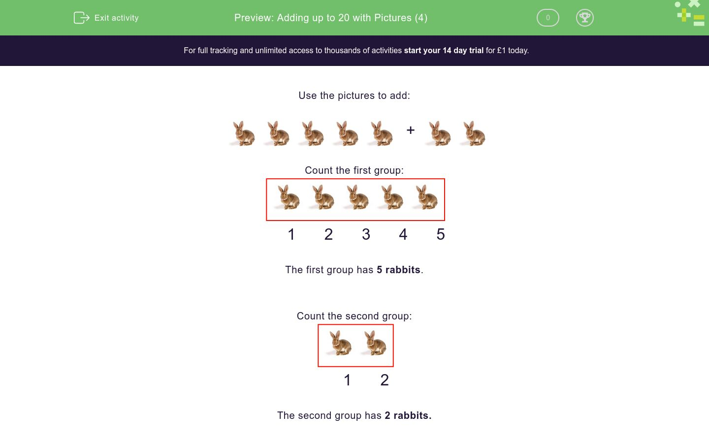 Adding up to 20 with pictures 4 worksheet edplace