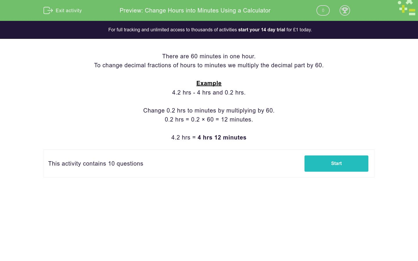 Change Hours Into Minutes Using A Calculator Worksheet EdPlace