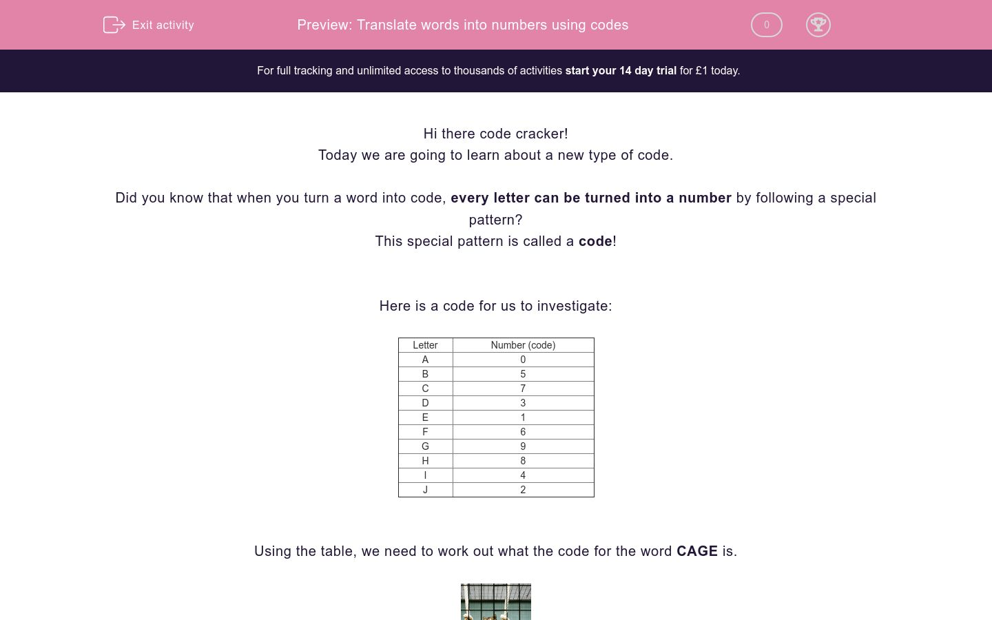 Translate Words Into Numbers Using Codes Worksheet EdPlace