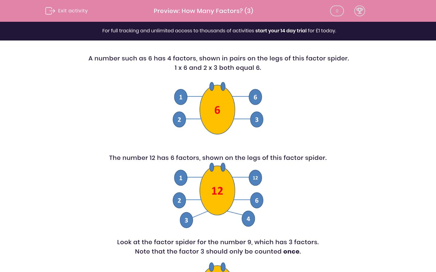 How Many Factors? (3) Worksheet - EdPlace