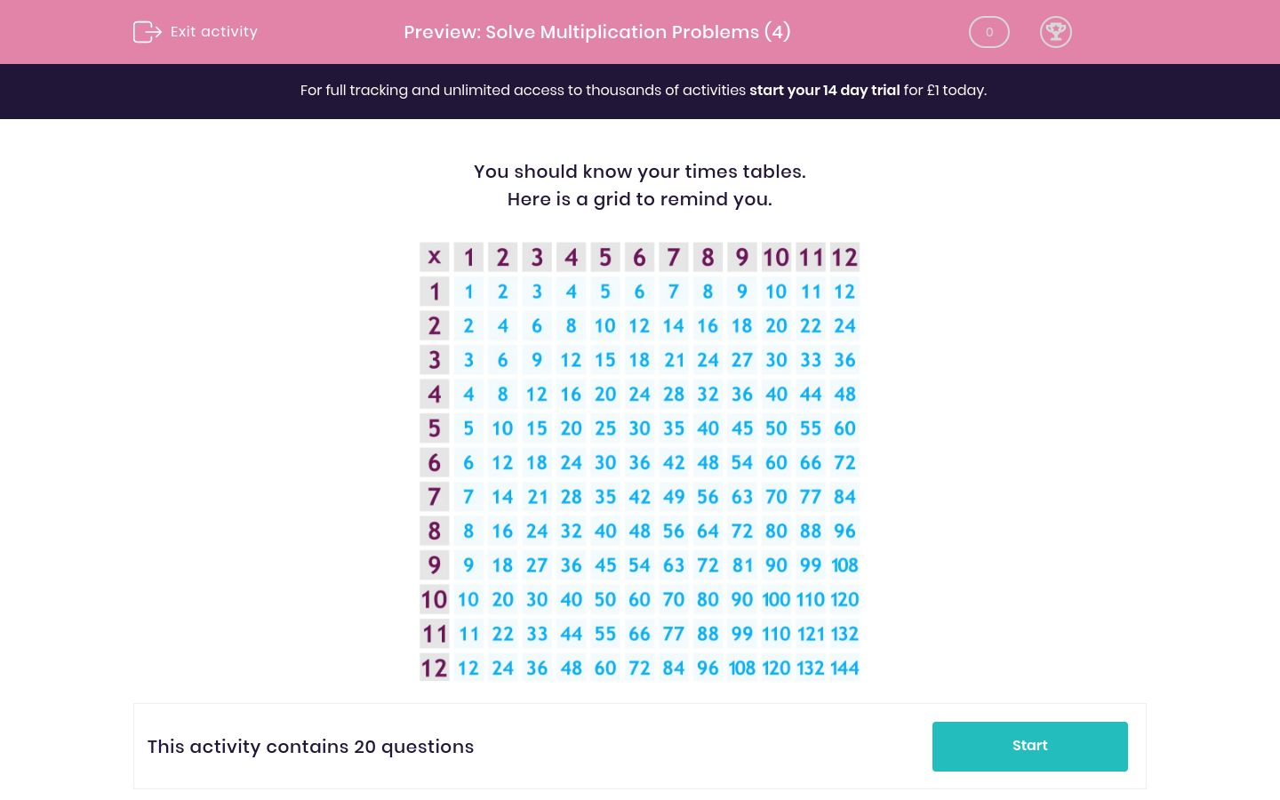 Solve Multiplication Problems (4) Worksheet - EdPlace