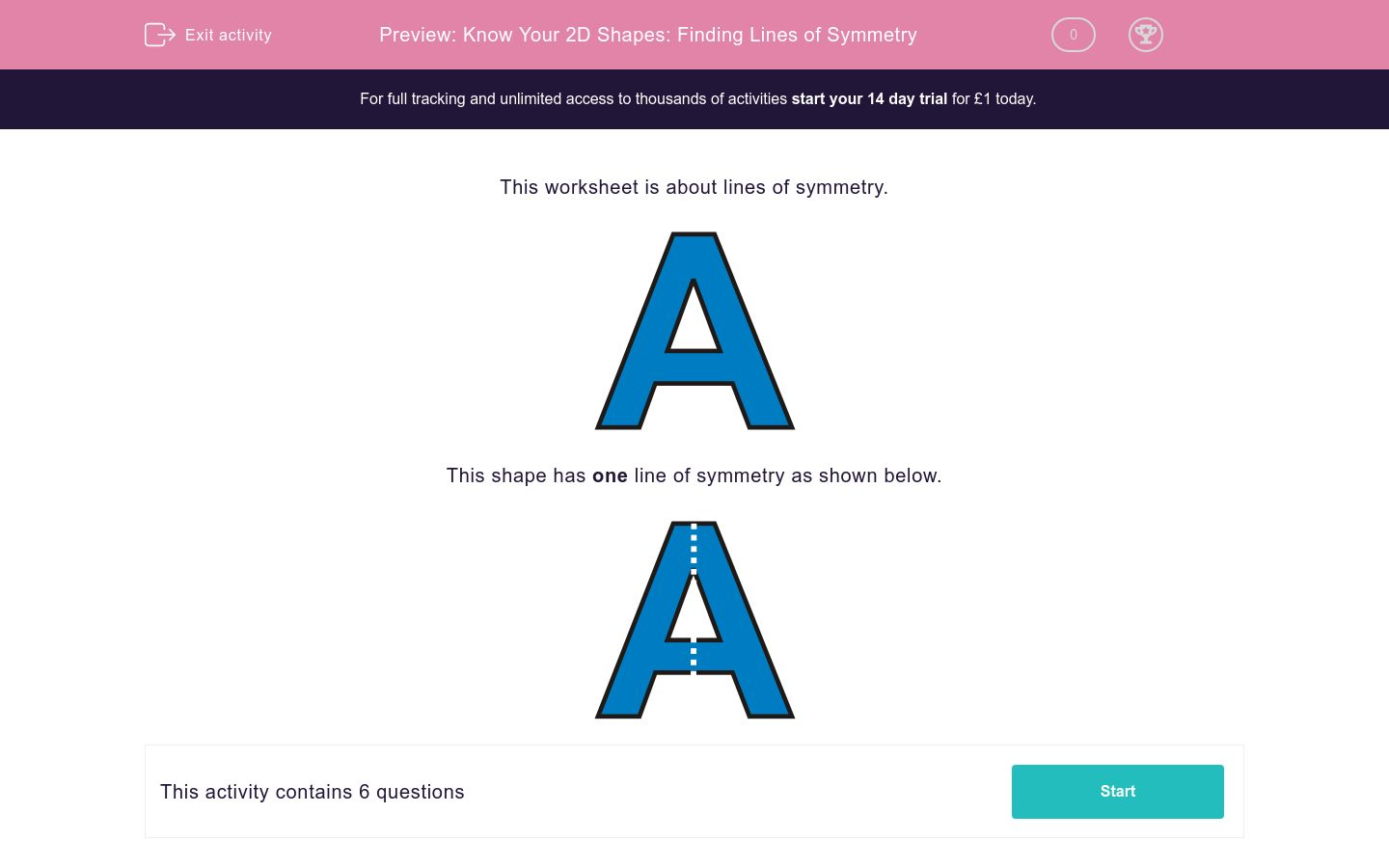 Know Your 2D Shapes: Finding Lines of Symmetry Worksheet - EdPlace