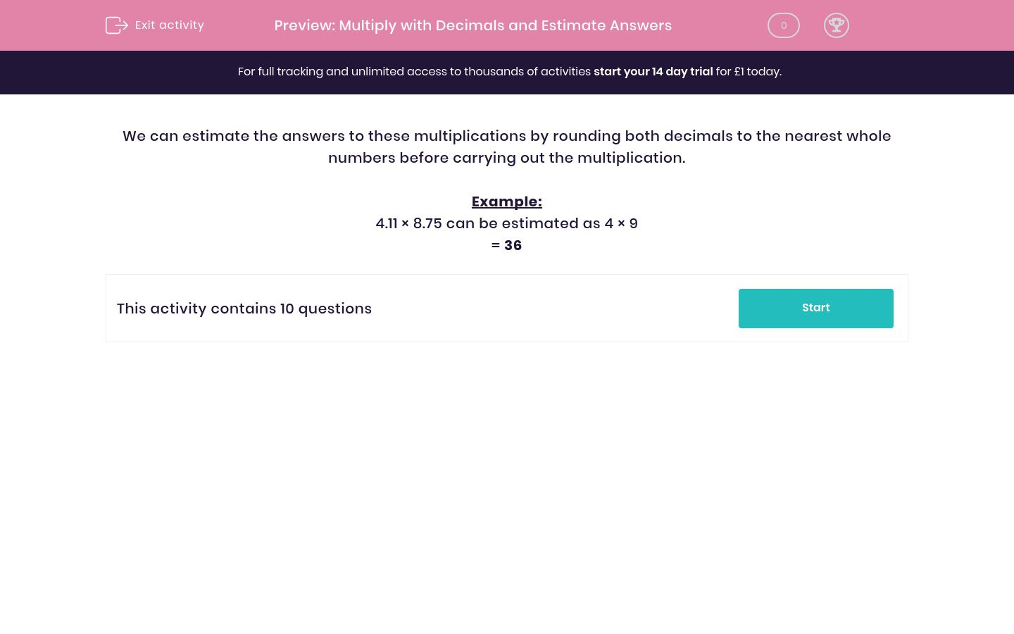 Multiply with Decimals and Estimate Answers Worksheet - EdPlace
