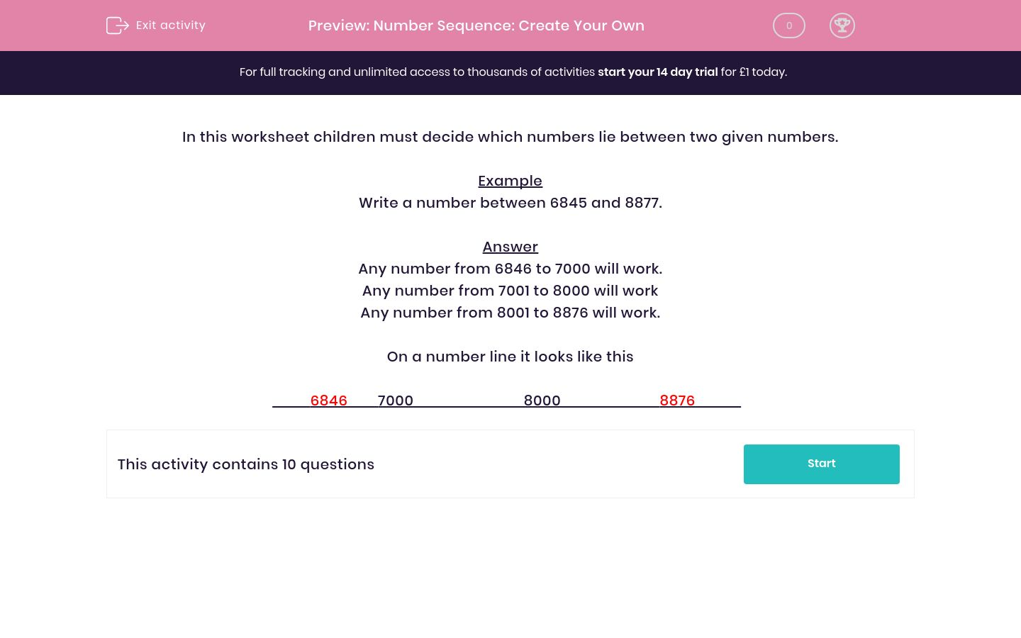 Number Sequence: Create Your Own Worksheet - EdPlace