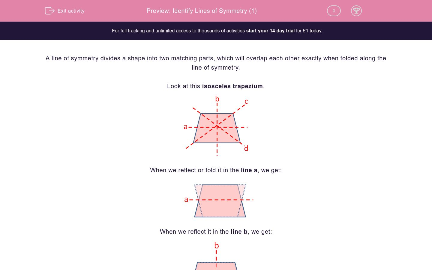 Identify Lines Of Symmetry 1 Worksheet Edplace