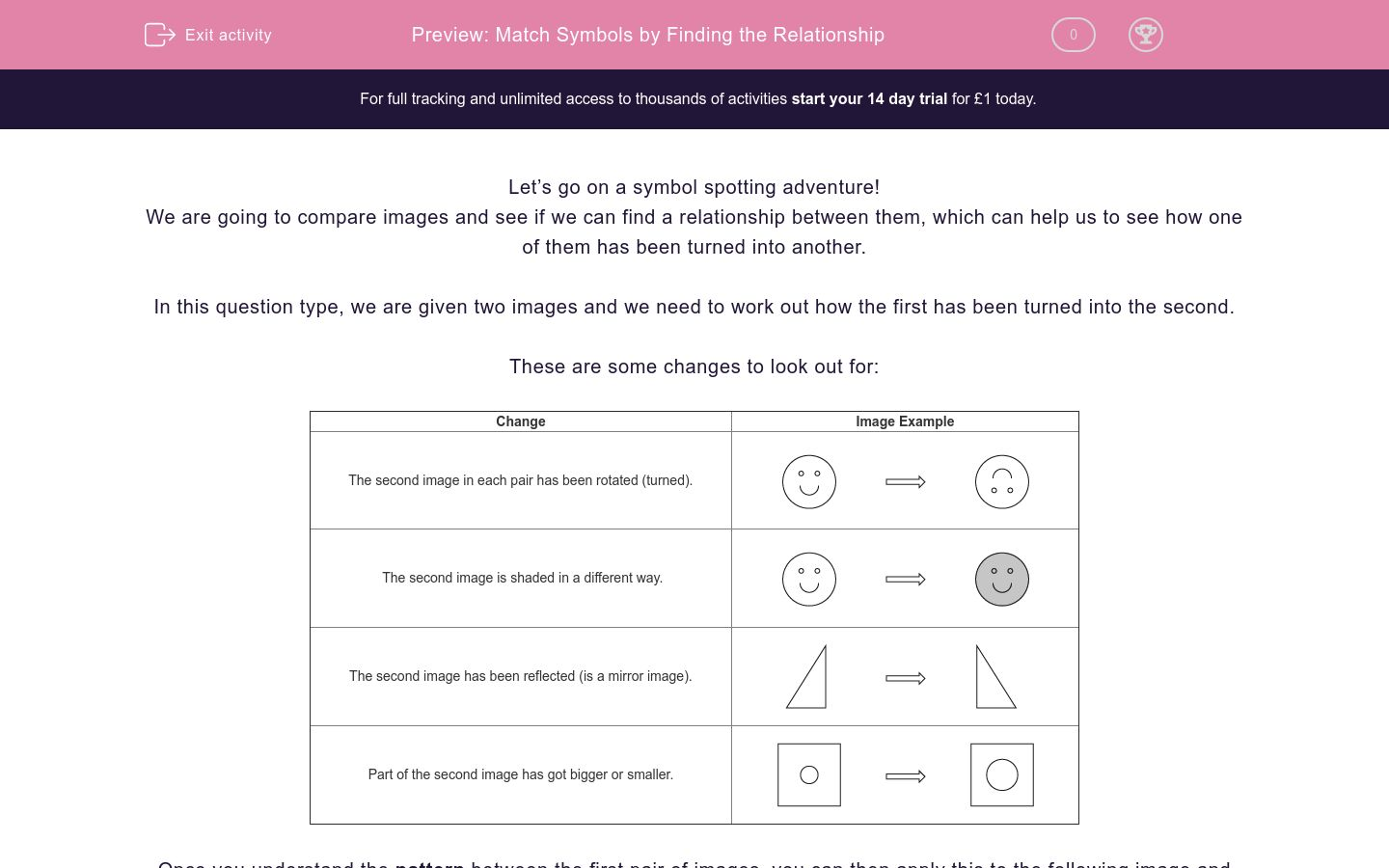 Match Symbols by Finding the Relationship Worksheet EdPlace