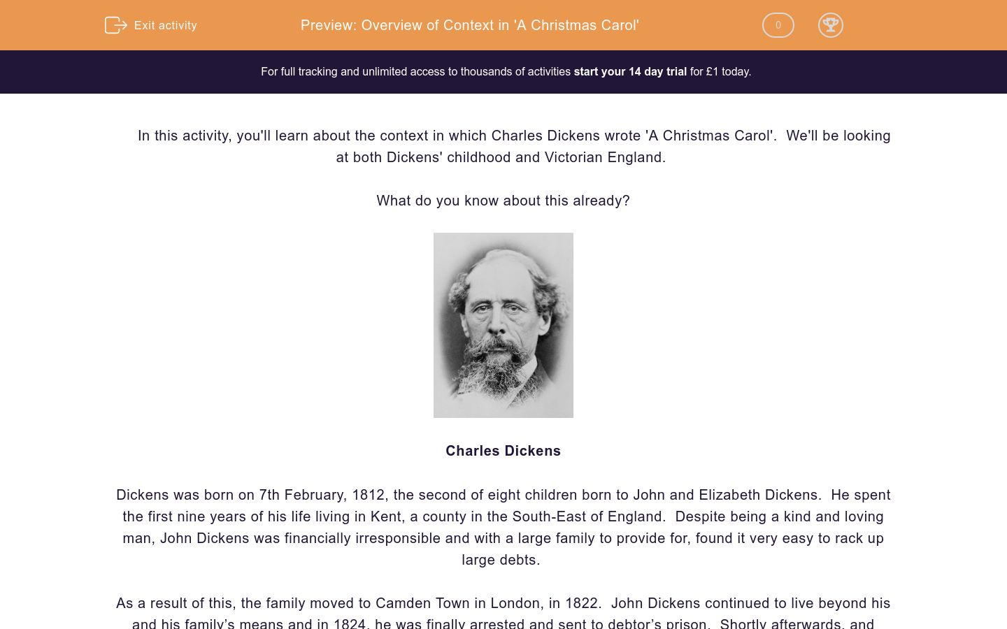 Overview Of Context In A Christmas Carol Worksheet Edplace