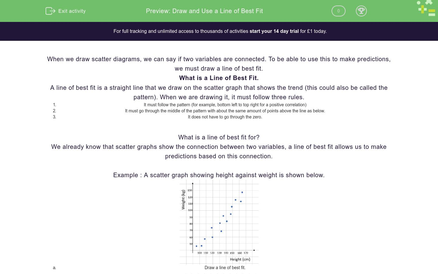 Draw and Use Lines of Best Fit Worksheet - EdPlace With Regard To Line Of Best Fit Worksheet