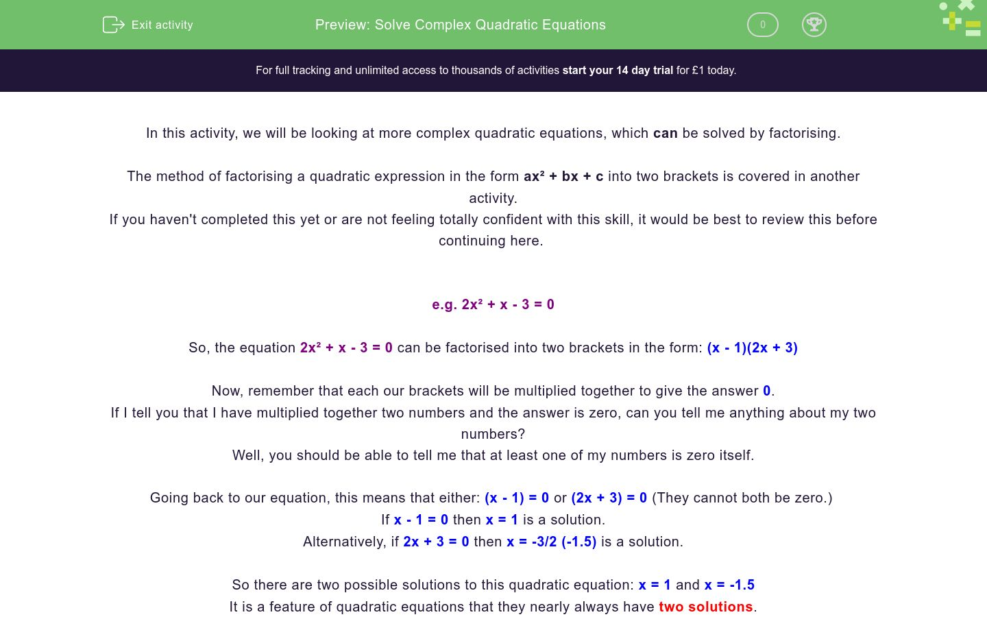 Solve Complex Quadratic Equations Worksheet Edplace