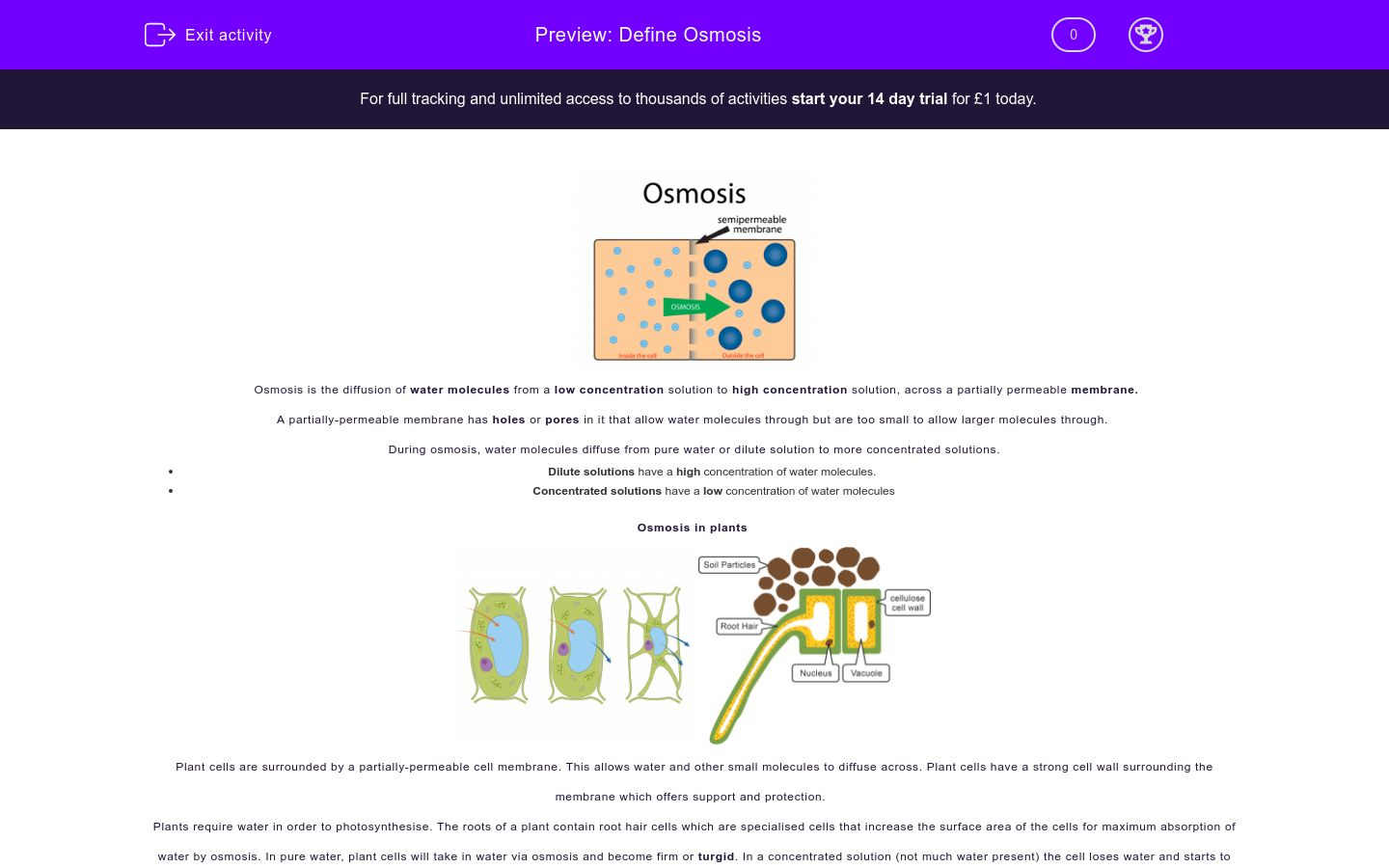 Understand Osmosis Worksheet EdPlace