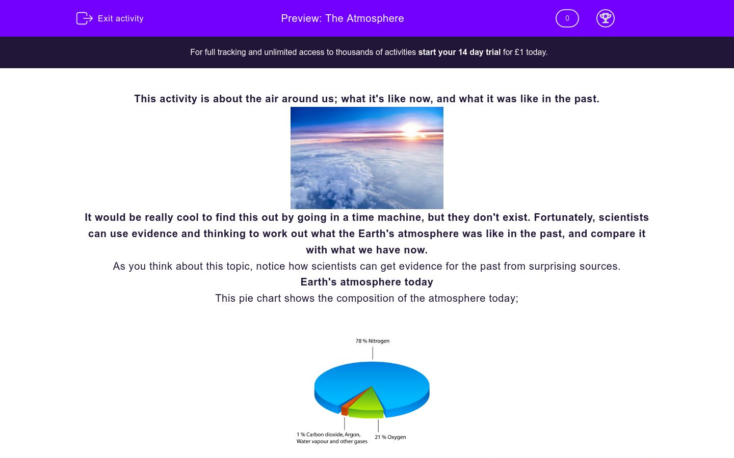 Investigate Evidence for Changes in the Atmosphere Worksheet - EdPlace