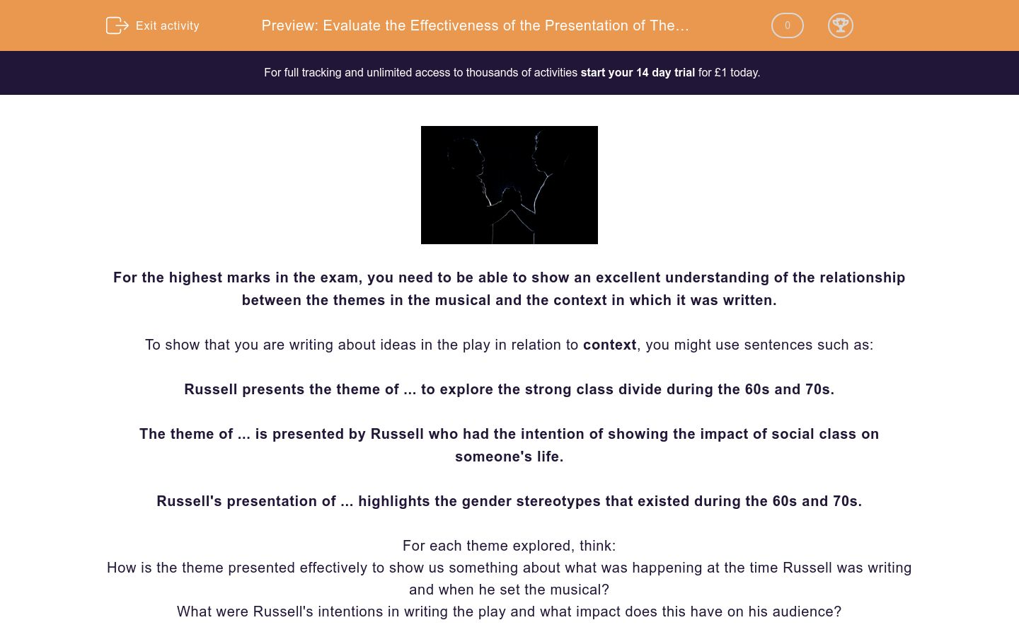 Critical analysis of a play example picture