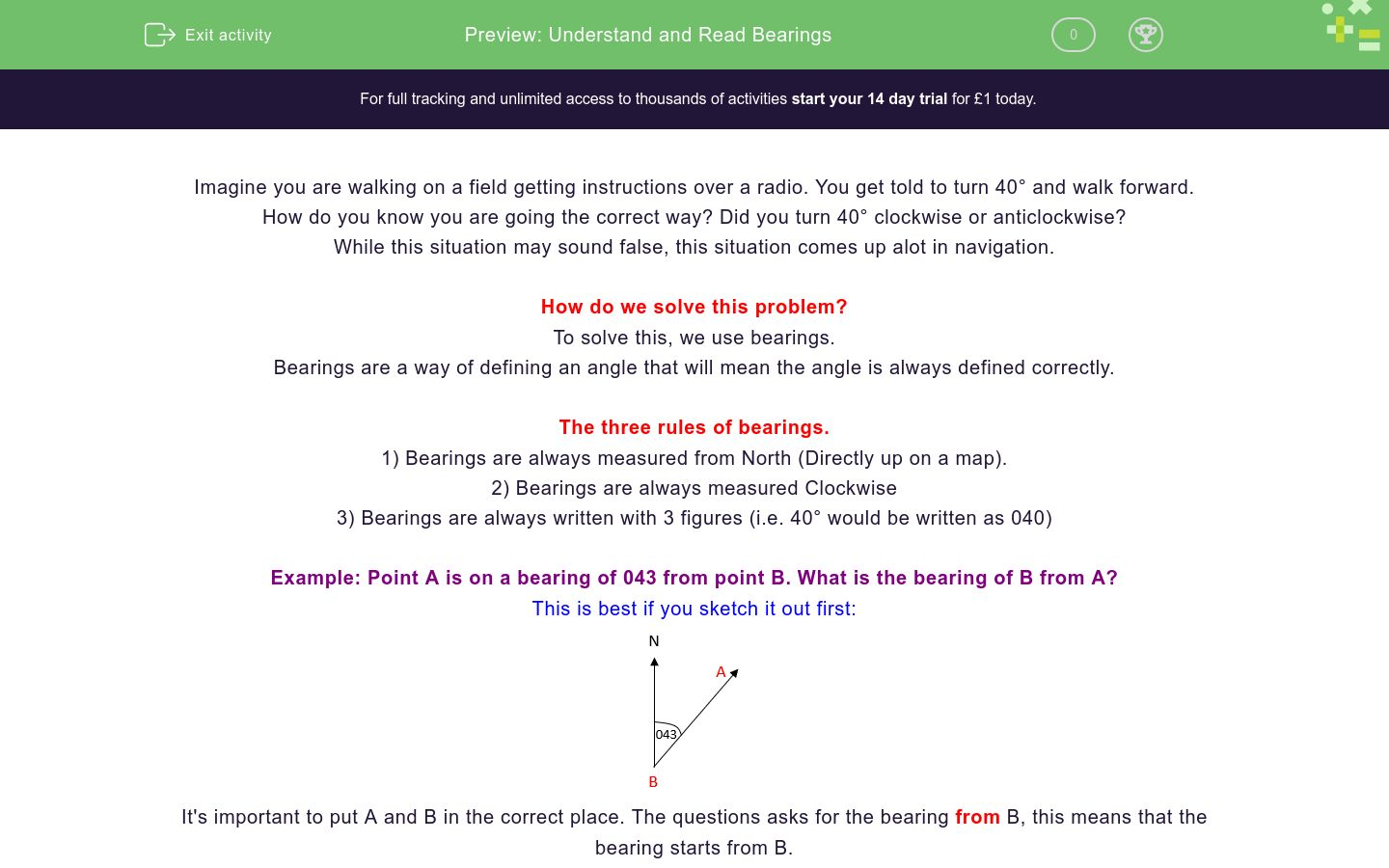 Understand And Read Bearings Worksheet Edplace 4620